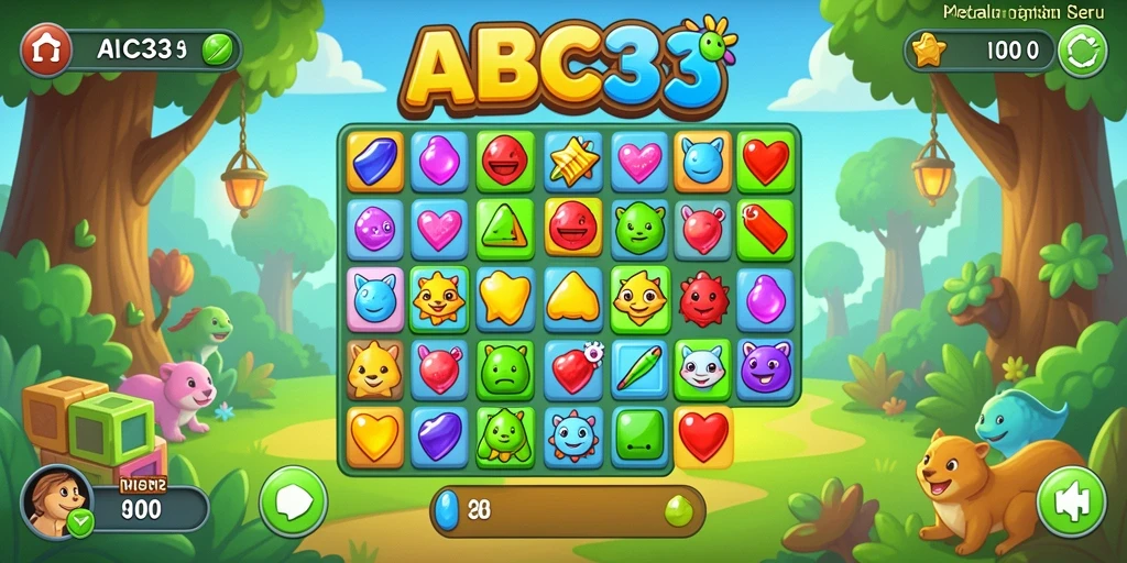 Screenshot gameplay ABC33 yang menampilkan suasana seru dan tantangan Match-3.