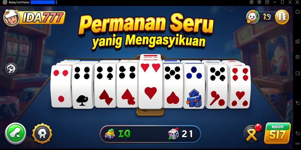 Tampilan gameplay seru dalam IDA777 yang menampilkan aksi domino.