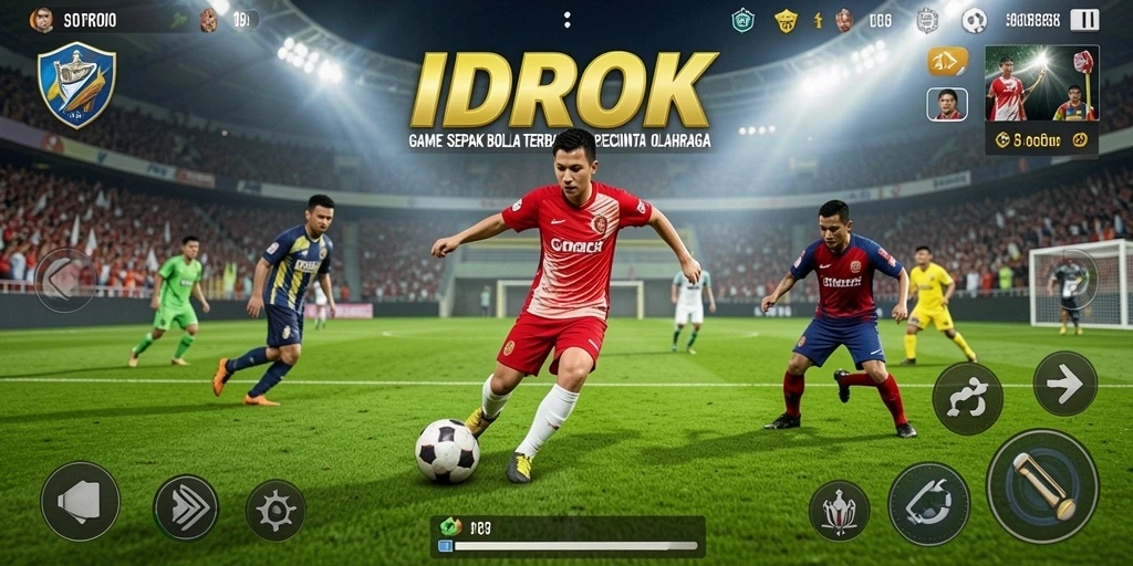 Gameplay seru di lapangan sepak bola IDROK yang memukau.