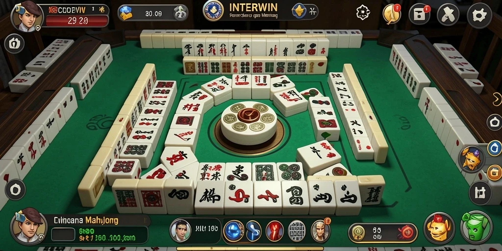 Tampilan gameplay INTERWIN menunjukkan keseruan permainan Mahjong.