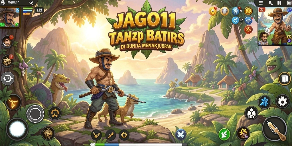 Screenshot utama JAGO11 menampilkan aksi seru dalam petualangan yang menarik.