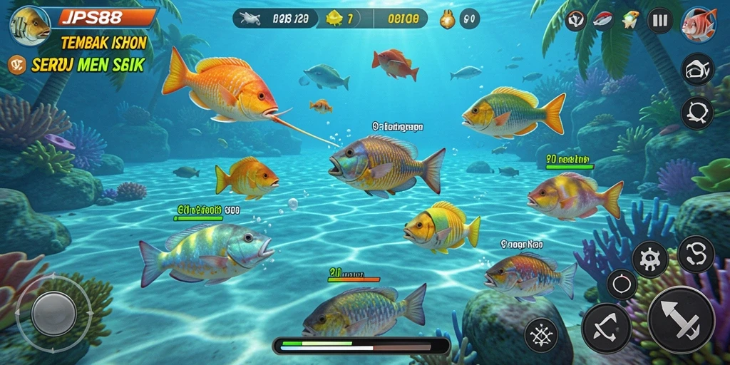 Tangkapan layar menunjukkan aksi memancing seru di JPS88.