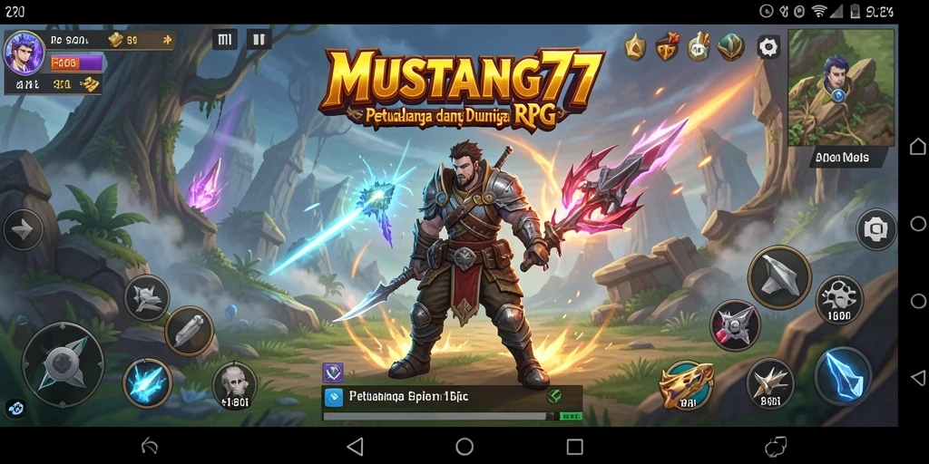 Gameplay MUSTANG77 menampilkan pertarungan RPG yang epik dan strategi mendalam.
