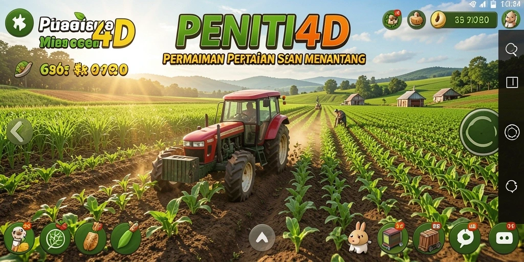 Gameplay seru dalam PENITI4D yang menawarkan pengalaman bertani.