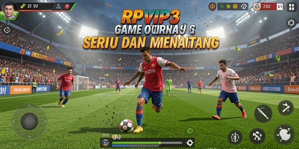 Tangkapan layar utama gameplay RPVIP3 menampilkan aksi seru olahraga.