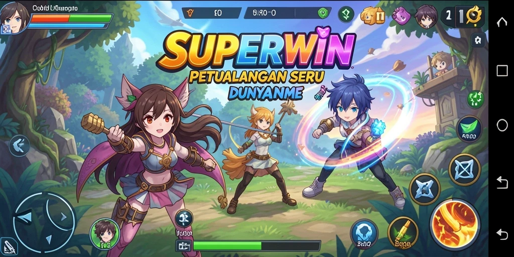 Tampilan menarik gameplay dalam dunia Anime.