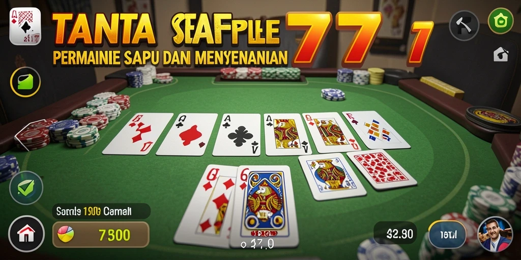 Screenshot TANTE777 menampilkan gameplay Gaple yang seru dan interaktif.